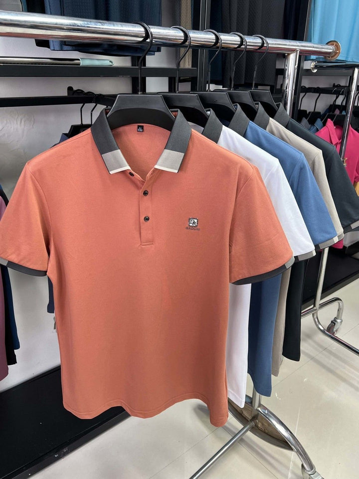 Trixtees Rust Contrast Collar Polo T-Shirt | Premium Cotton Blend | Regular Fit