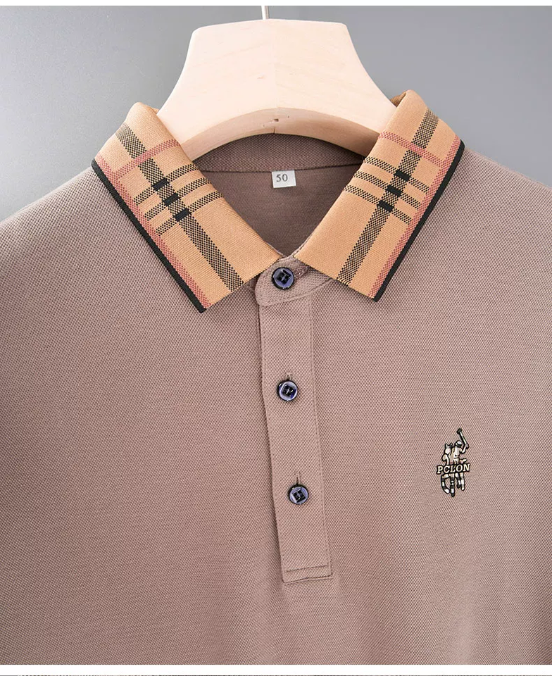 Trixtees Luxury Check Collar Polo T-Shirt | Premium Cotton Blend | Regular Fit