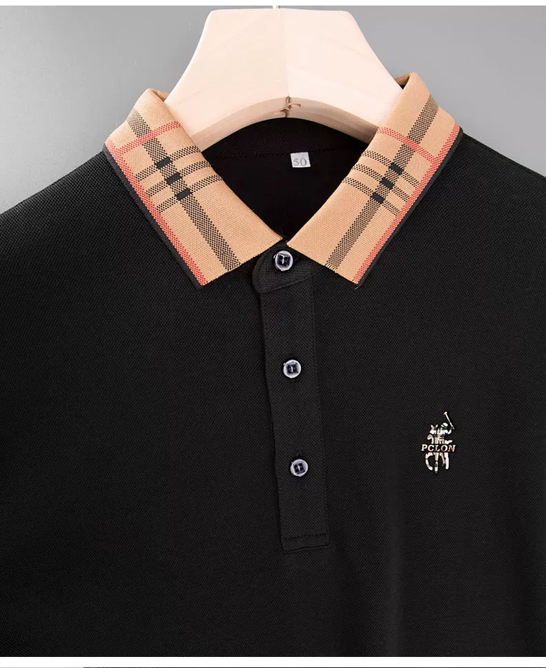 Trixtees Luxury Check Collar Polo T-Shirt | Premium Cotton Blend | Regular Fit