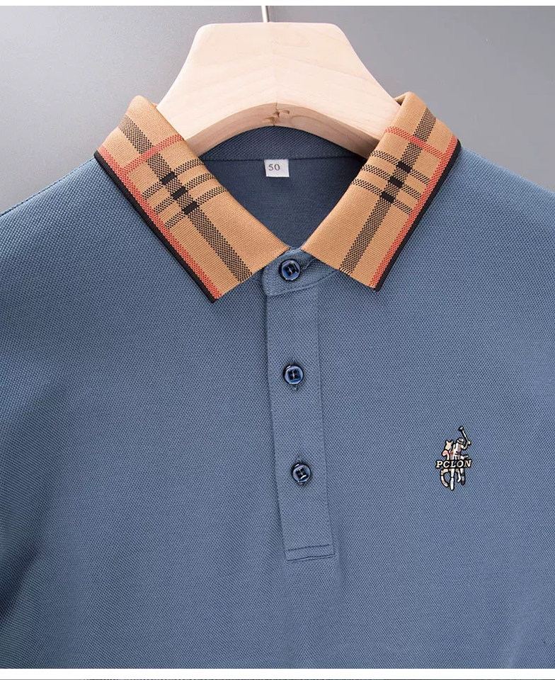 Trixtees Luxury Check Collar Polo T-Shirt | Premium Cotton Blend | Regular Fit