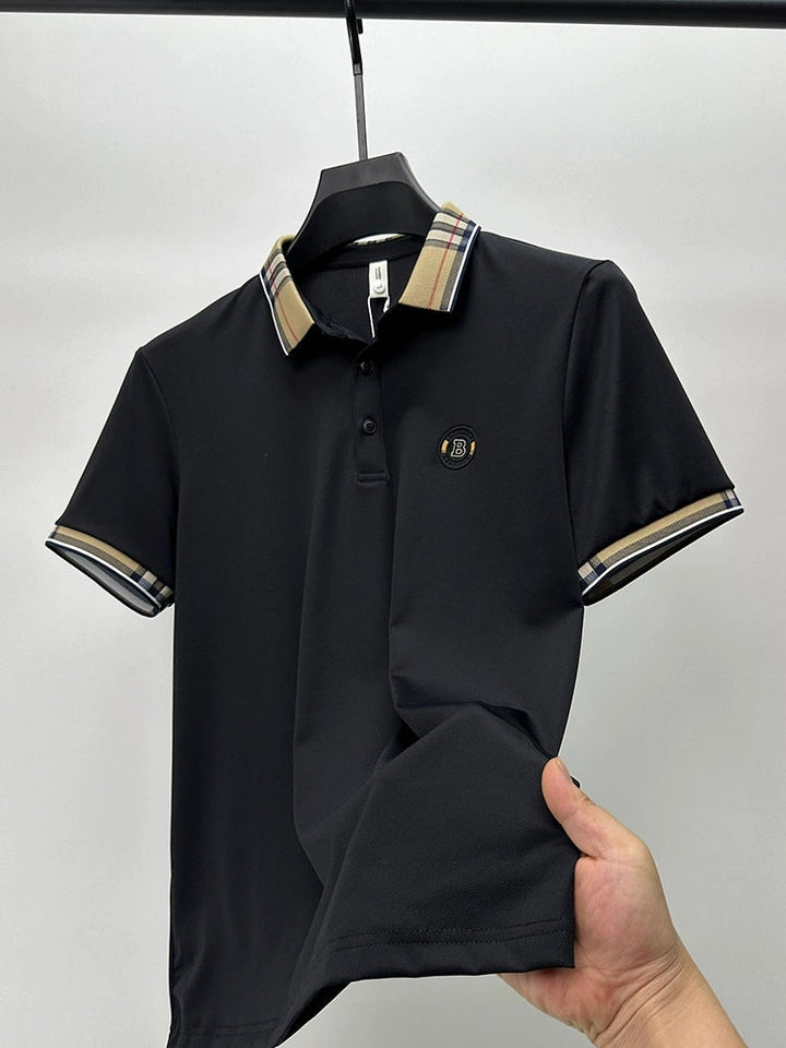 Trixtees Luxury Check Collar Polo T-Shirt | Premium Cotton Blend | Regular Fit
