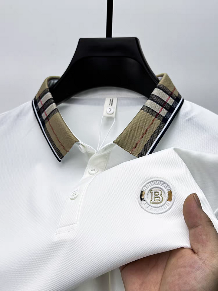 Trixtees Luxury Check Collar Polo T-Shirt | Premium Cotton Blend | Regular Fit