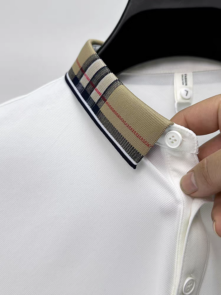 Trixtees Luxury Check Collar Polo T-Shirt | Premium Cotton Blend | Regular Fit