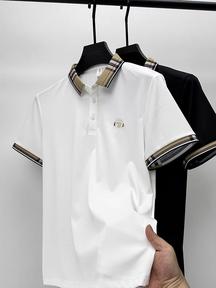 Trixtees Luxury Check Collar Polo T-Shirt | Premium Cotton Blend | Regular Fit