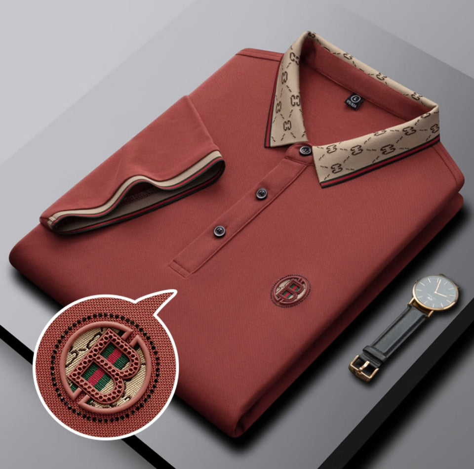 Trixtees Luxury Monogram Collar Polo T-Shirt | Premium Cotton Blend | Regular Fit