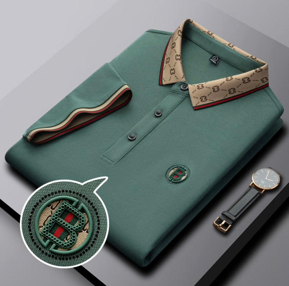 Trixtees Luxury Monogram Collar Polo T-Shirt | Premium Cotton Blend | Regular Fit