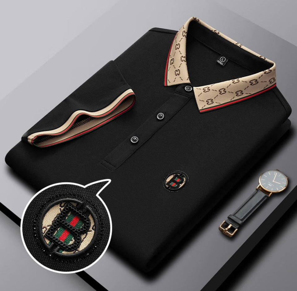 Trixtees Luxury Monogram Collar Polo T-Shirt | Premium Cotton Blend | Regular Fit