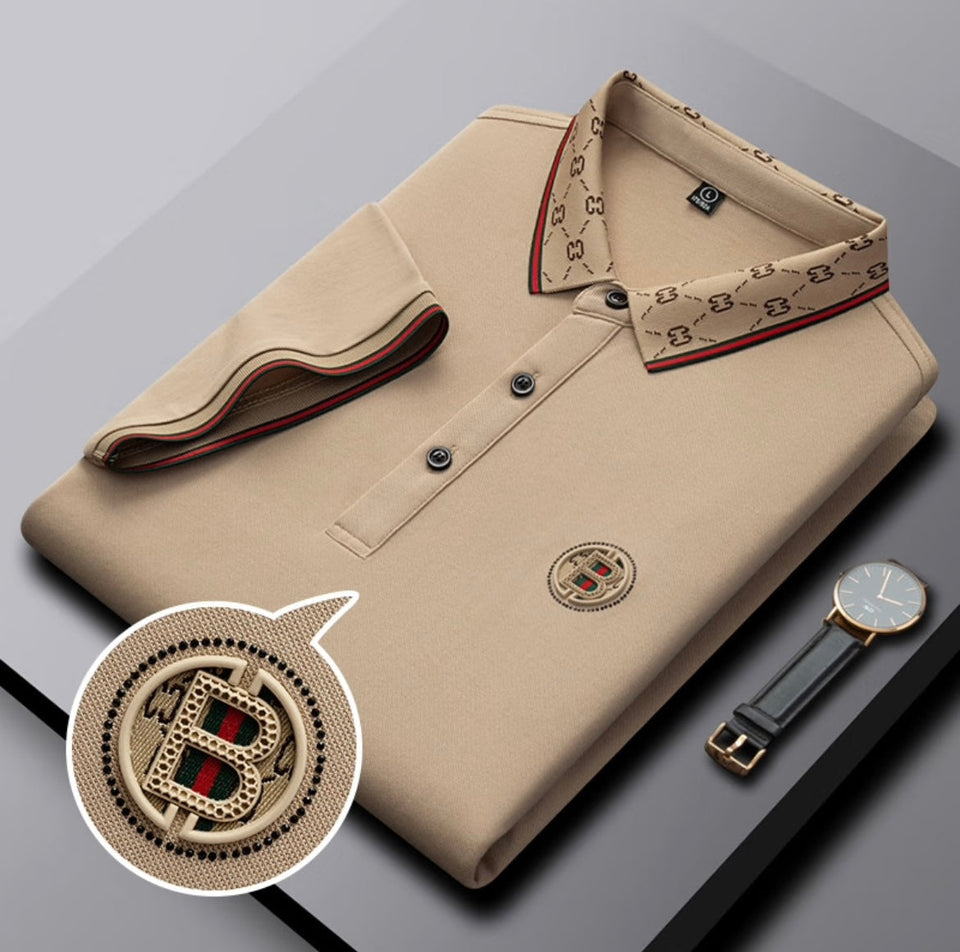 Trixtees Luxury Monogram Collar Polo T-Shirt | Premium Cotton Blend | Regular Fit