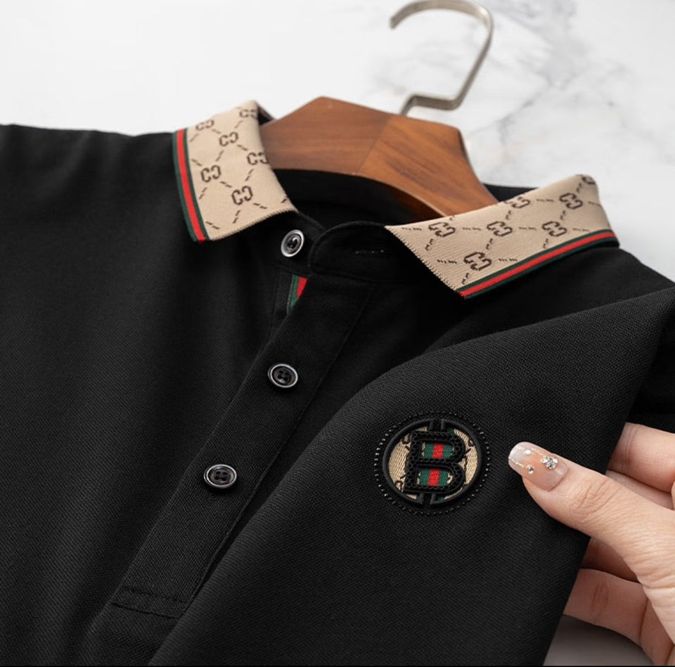 Trixtees Luxury Monogram Collar Polo T-Shirt | Premium Cotton Blend | Regular Fit