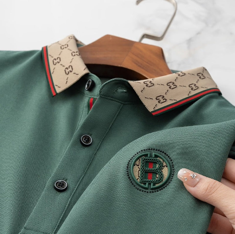 Trixtees Luxury Monogram Collar Polo T-Shirt | Premium Cotton Blend | Regular Fit
