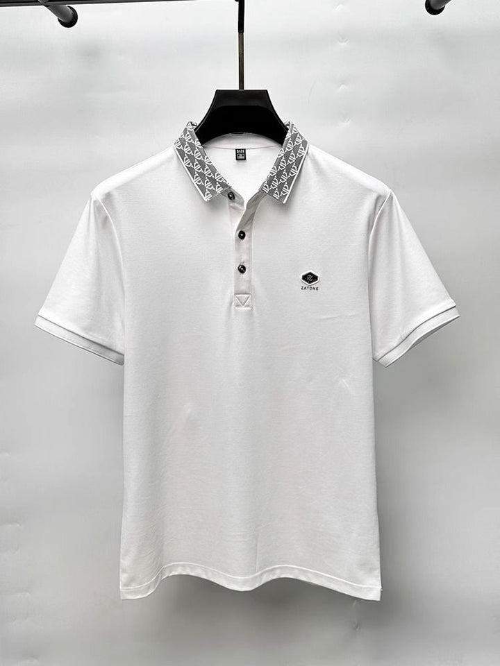 Trixtees Monogram Collar Polo T-Shirt | Premium Cotton Blend | Regular Fit