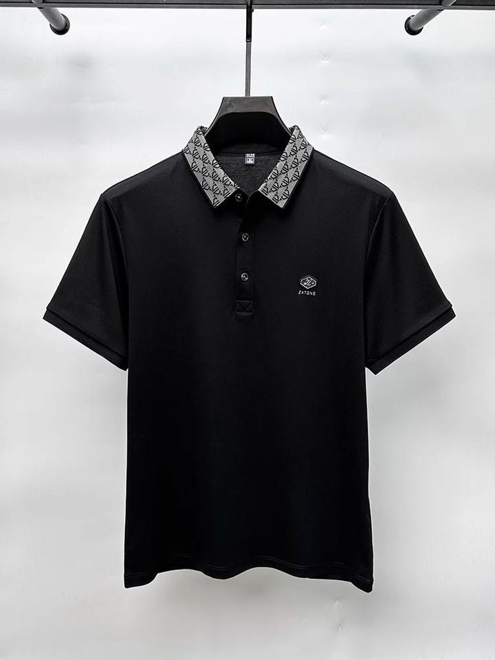 Trixtees Monogram Collar Polo T-Shirt | Premium Cotton Blend | Regular Fit