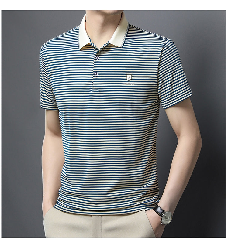 Trixtees Striped Branded Polo T-Shirt | Premium Cotton Blend | Regular Fit