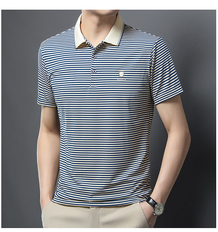 Trixtees Striped Branded Polo T-Shirt | Premium Cotton Blend | Regular Fit