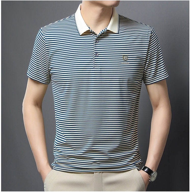 Trixtees Striped Branded Polo T-Shirt | Premium Cotton Blend | Regular Fit