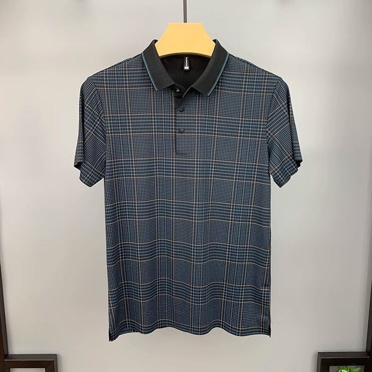 Trixtees Monochrome Plaid Polo T-Shirt | Premium Cotton Blend | Regular Fit