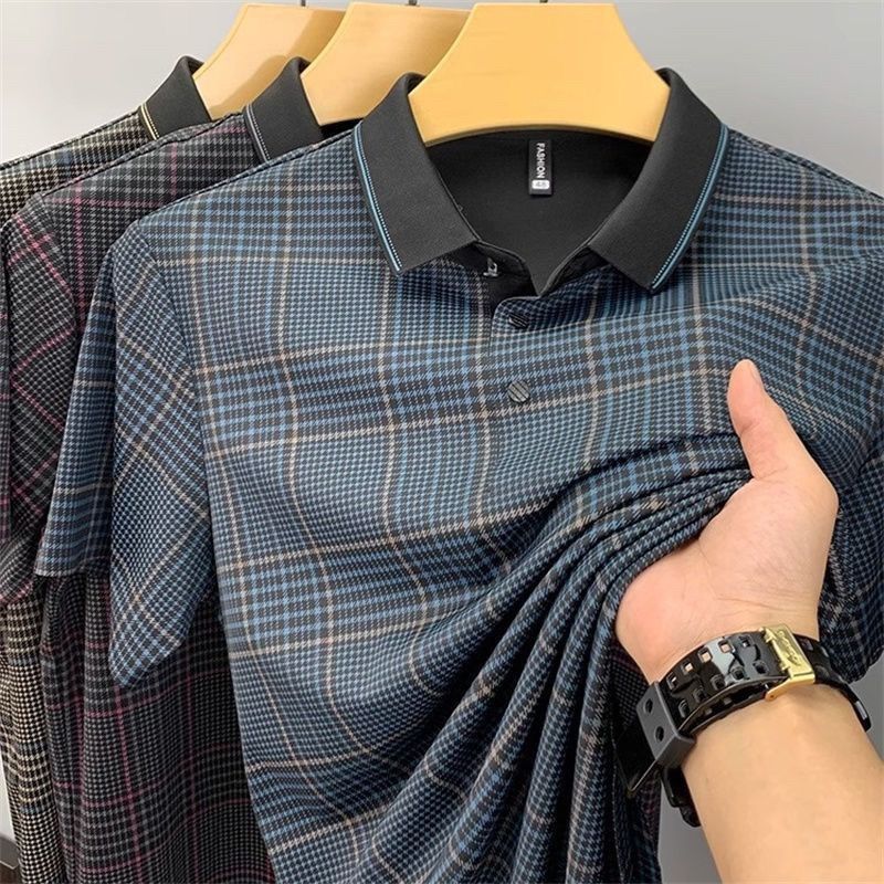 Trixtees Monochrome Plaid Polo T-Shirt | Premium Cotton Blend | Regular Fit