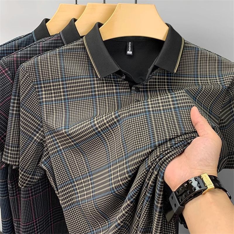 Trixtees Monochrome Plaid Polo T-Shirt | Premium Cotton Blend | Regular Fit