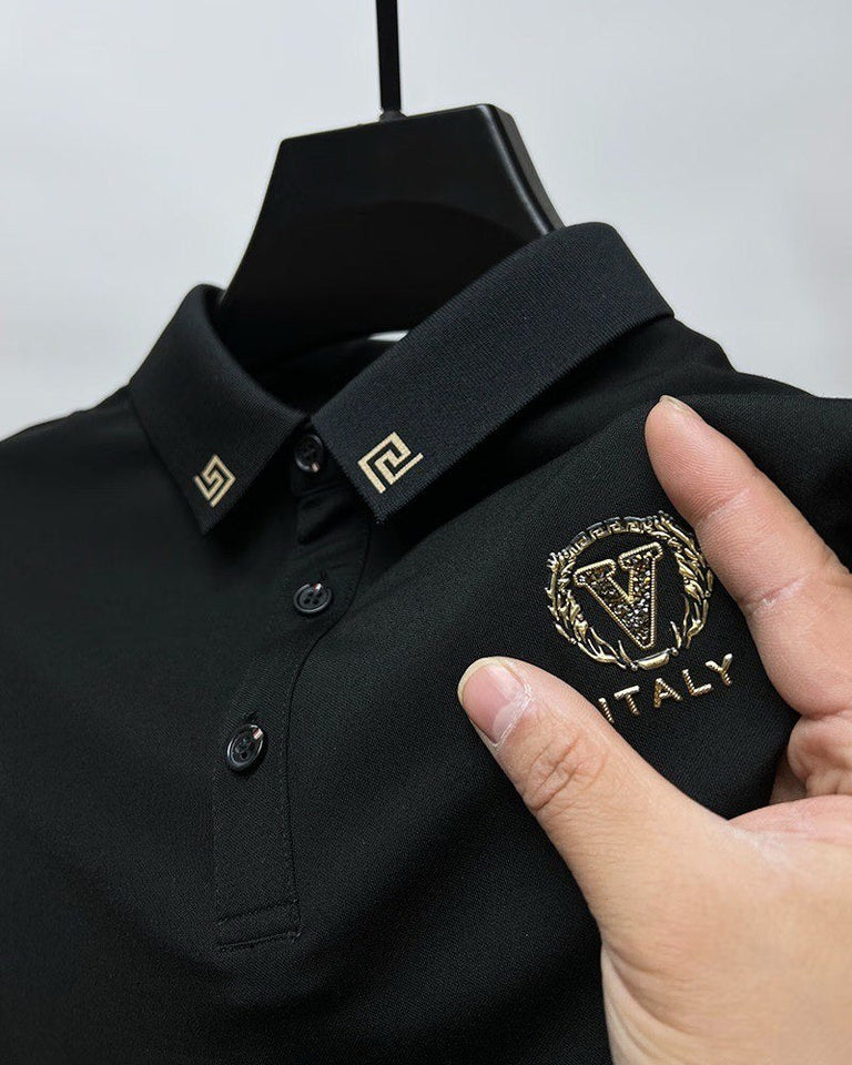 Trixtees Luxury Greek Key Trim Polo T-Shirt | Premium Cotton Blend | Regular Fit