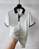 Trixtees Pinstripe Contrast Collar Polo T-Shirt | Premium Cotton Blend | Regular Fit