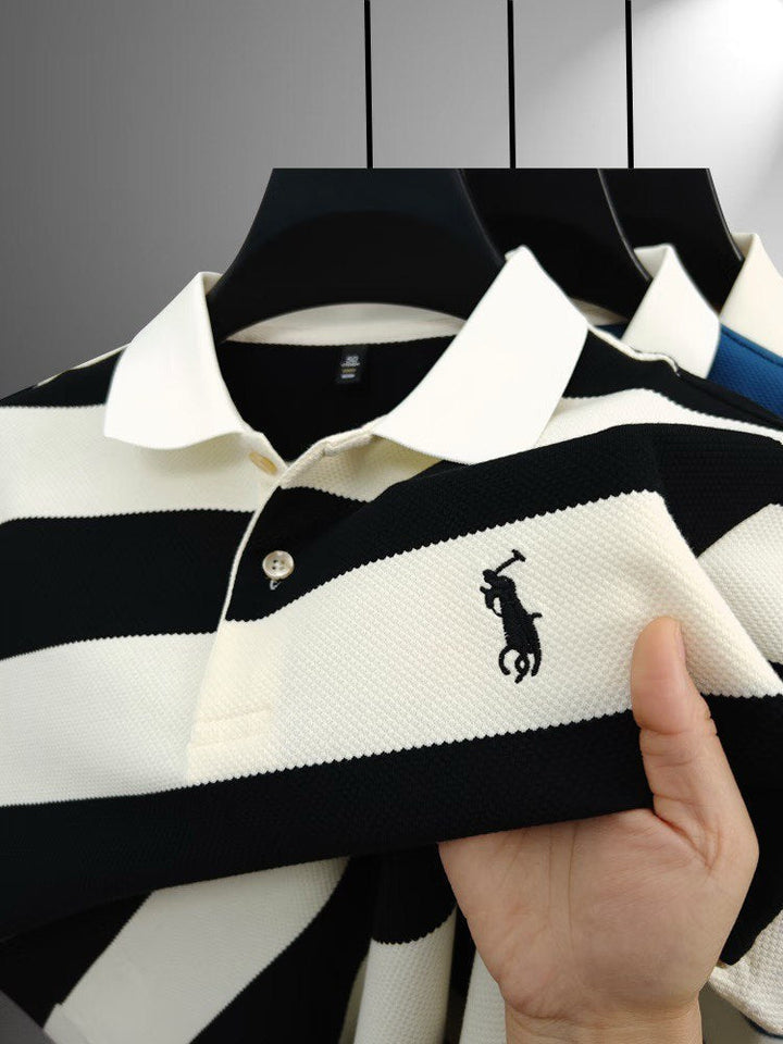 Trixtees Striped Branded Polo T-Shirt | Premium Cotton Blend | Regular Fit