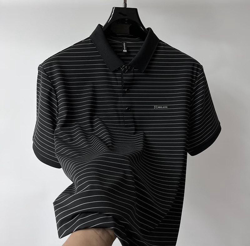Trixtees Striped Contrast Collar Polo T-Shirt | Premium Cotton Blend | Regular Fit