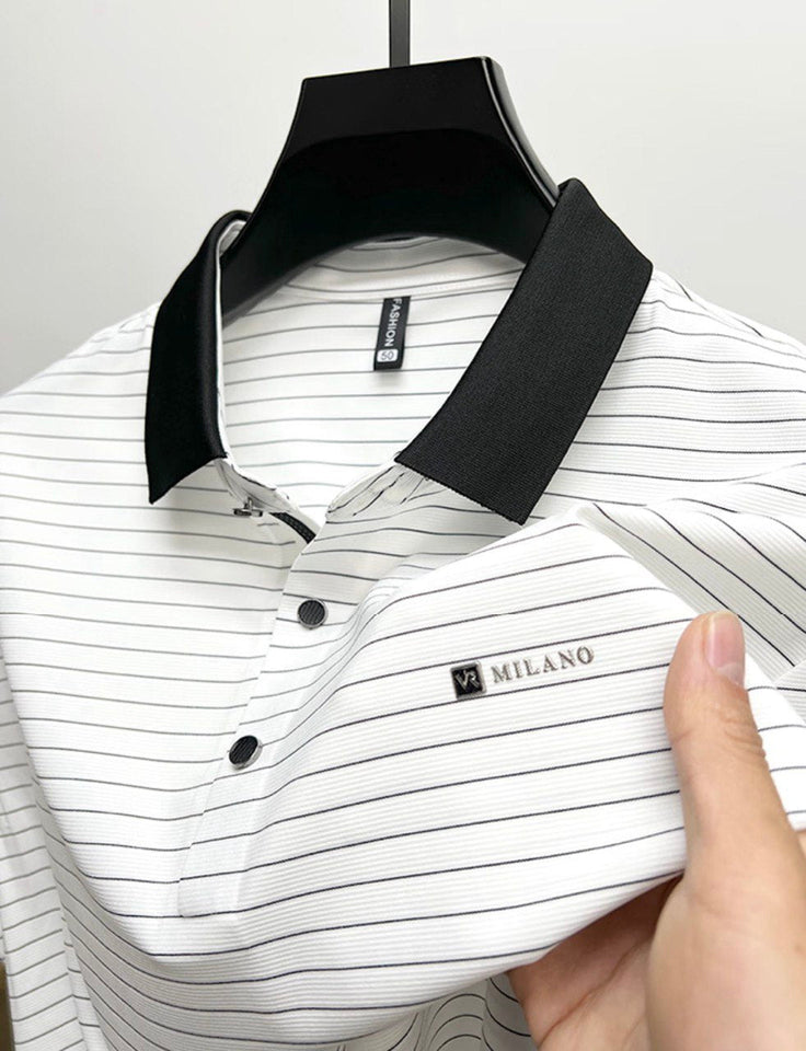 Trixtees Striped Contrast Collar Polo T-Shirt | Premium Cotton Blend | Regular Fit