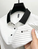 Trixtees Striped Contrast Collar Polo T-Shirt | Premium Cotton Blend | Regular Fit