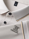 Trixtees Taupe Contrast Trim Branded Polo T-Shirt | Premium Cotton Blend | Regular Fit