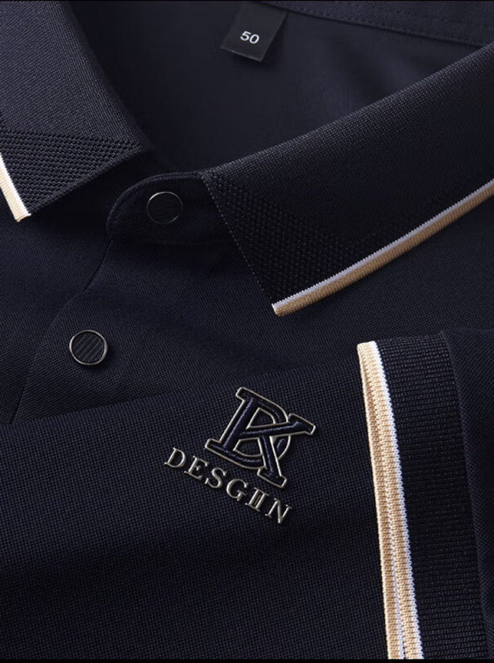 Trixtees Taupe Contrast Trim Branded Polo T-Shirt | Premium Cotton Blend | Regular Fit