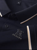 Trixtees Taupe Contrast Trim Branded Polo T-Shirt | Premium Cotton Blend | Regular Fit