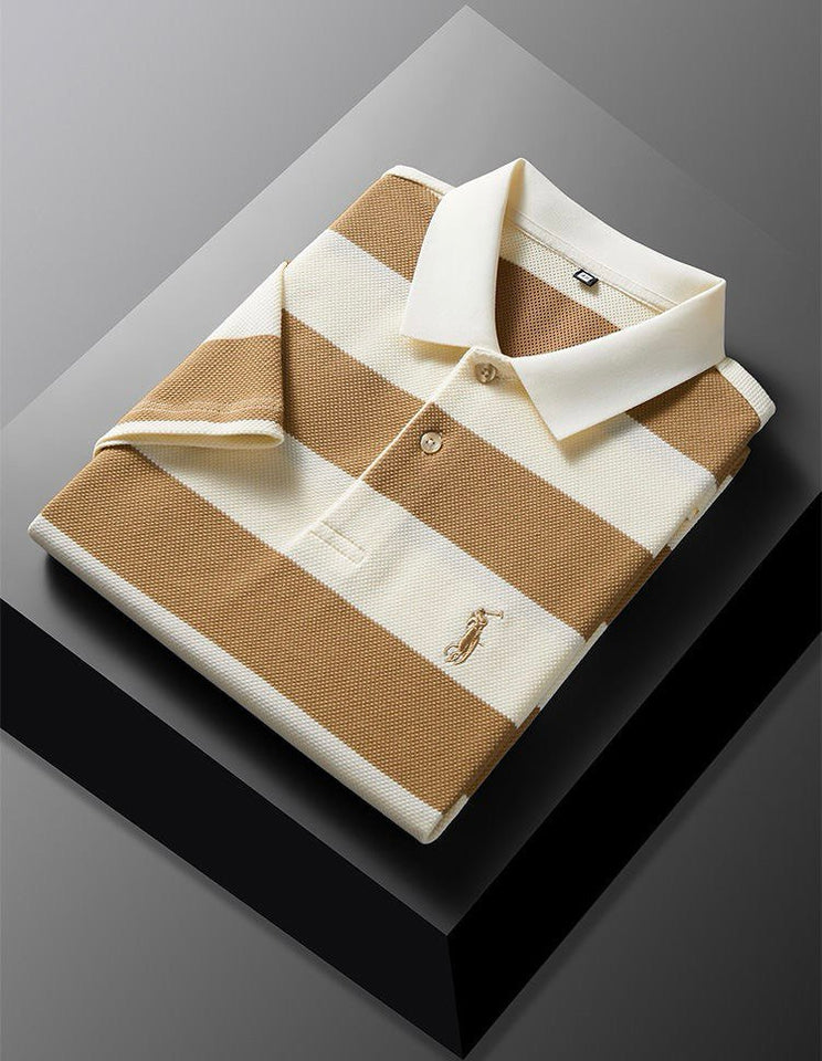 Trixtees Striped Branded Polo T-Shirt | Premium Cotton Blend | Regular Fit