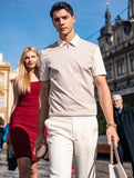 Trixtees Beige Zip-Neck Polo T-Shirt | Premium Cotton Blend | Regular Fit