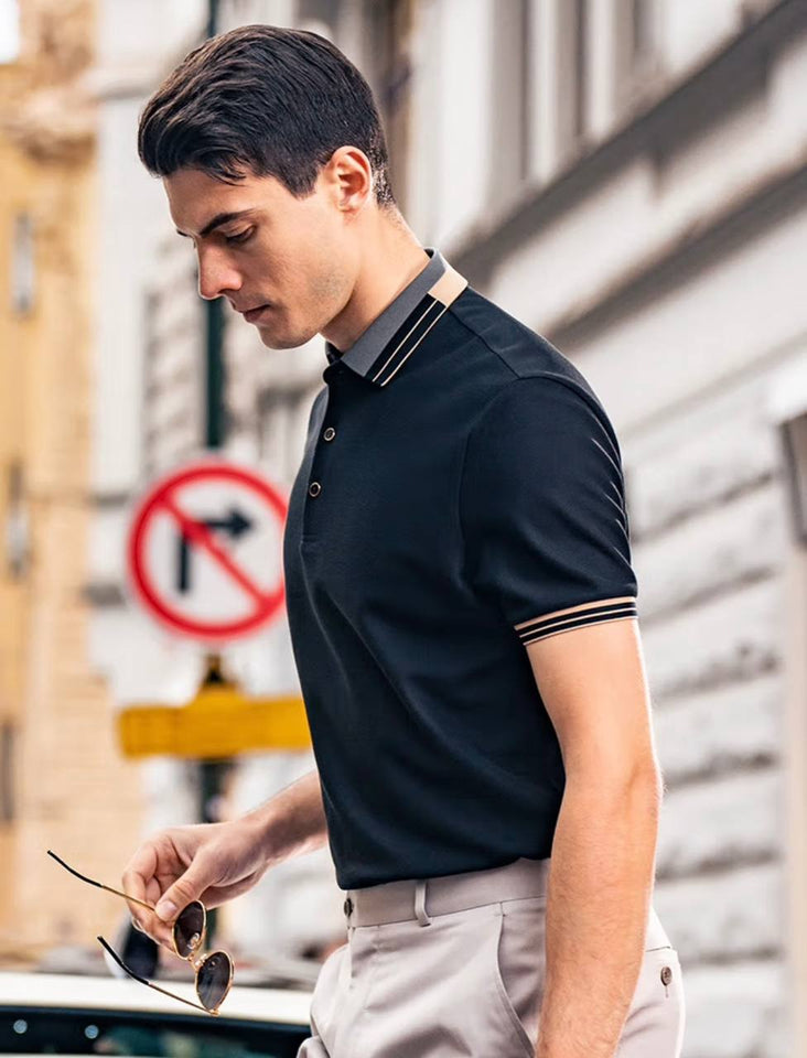 Trixtees Contrast Trim Polo T-Shirt | Premium Cotton Blend | Regular Fit