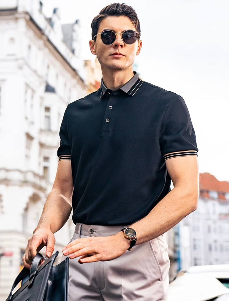 Trixtees Contrast Trim Polo T-Shirt | Premium Cotton Blend | Regular Fit