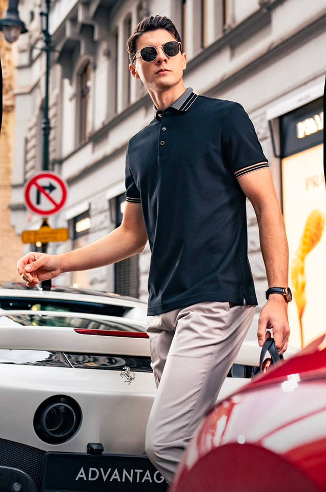 Trixtees Contrast Trim Polo T-Shirt | Premium Cotton Blend | Regular Fit