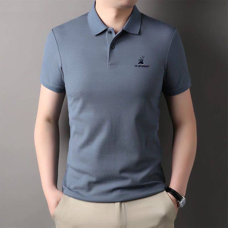 Trixtees Steel Blue Branded Polo T-Shirt | Premium Cotton Blend | Regular Fit