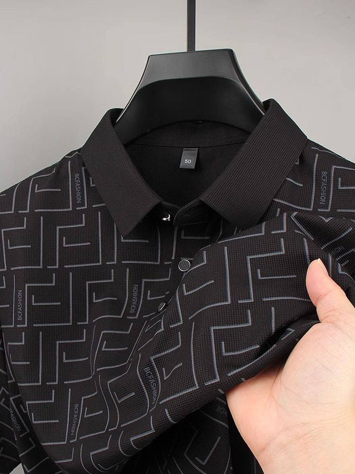 Trixtees Geometric Pattern Polo T-Shirt | Premium Cotton Blend | Regular Fit