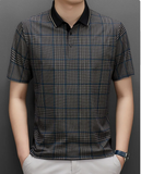 Trixtees Monochrome Branded Plaid Polo T-Shirt | Premium Cotton Blend | Regular Fit